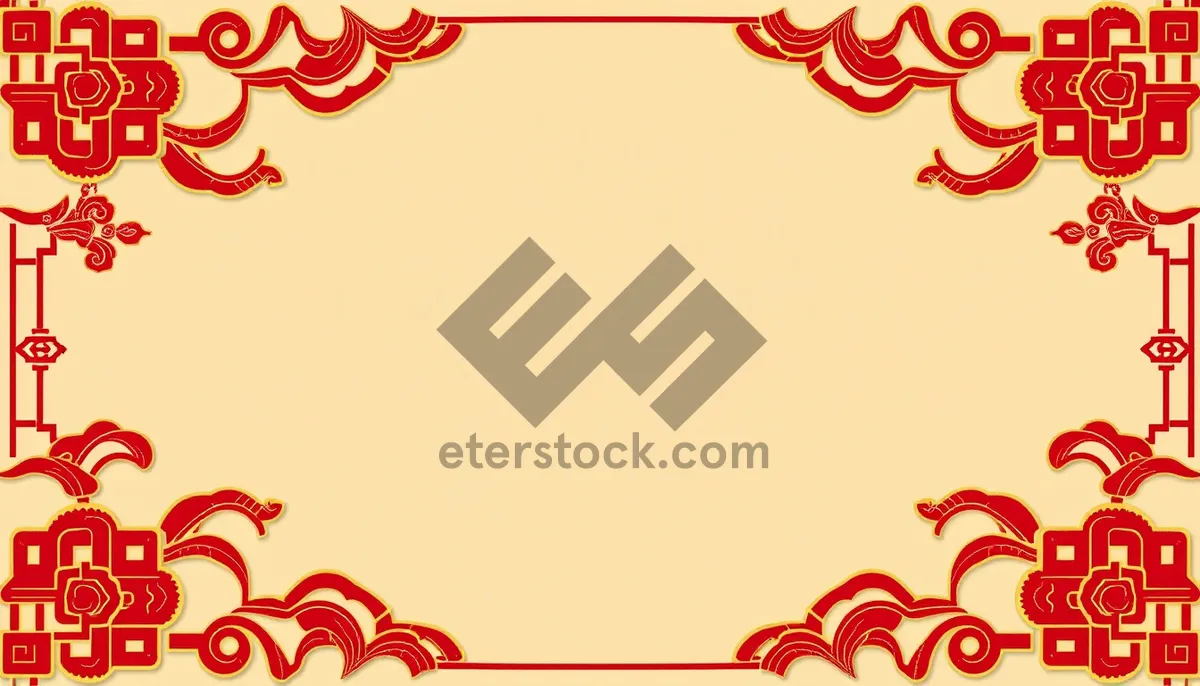 Picture of Pink Floral Swirl Design Element with Leaves