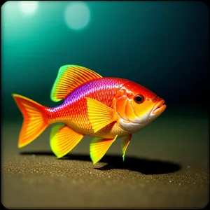 Colorful Goldfish in Aquatic Aquarium