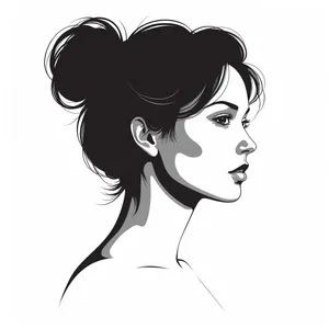 Unique cartoon haircut design clip art drawing