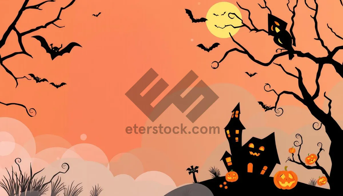 Picture of Spooky Halloween Night Sky in Silhouette