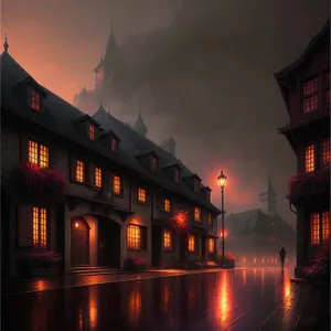 Enchanting Nighttime View of Historical Cityscape