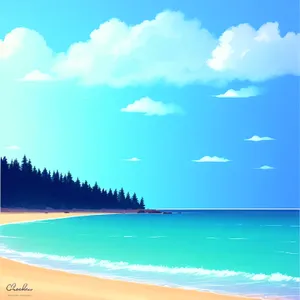 Turquoise Paradise: Clear Seascape with Sunny Sky