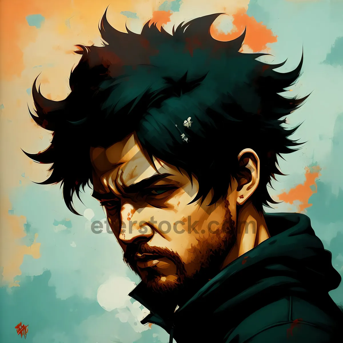 Picture of Partygoer Silhouette in Comic Book Style