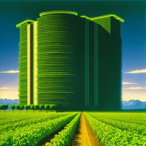 Vibrant Rural Hillside Overlooking Wheat Field