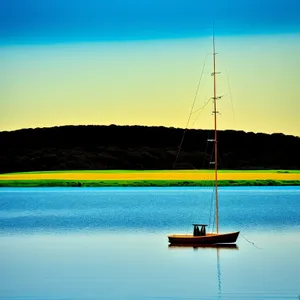 Tropical Sunset: Marina Vacation with Sailboat