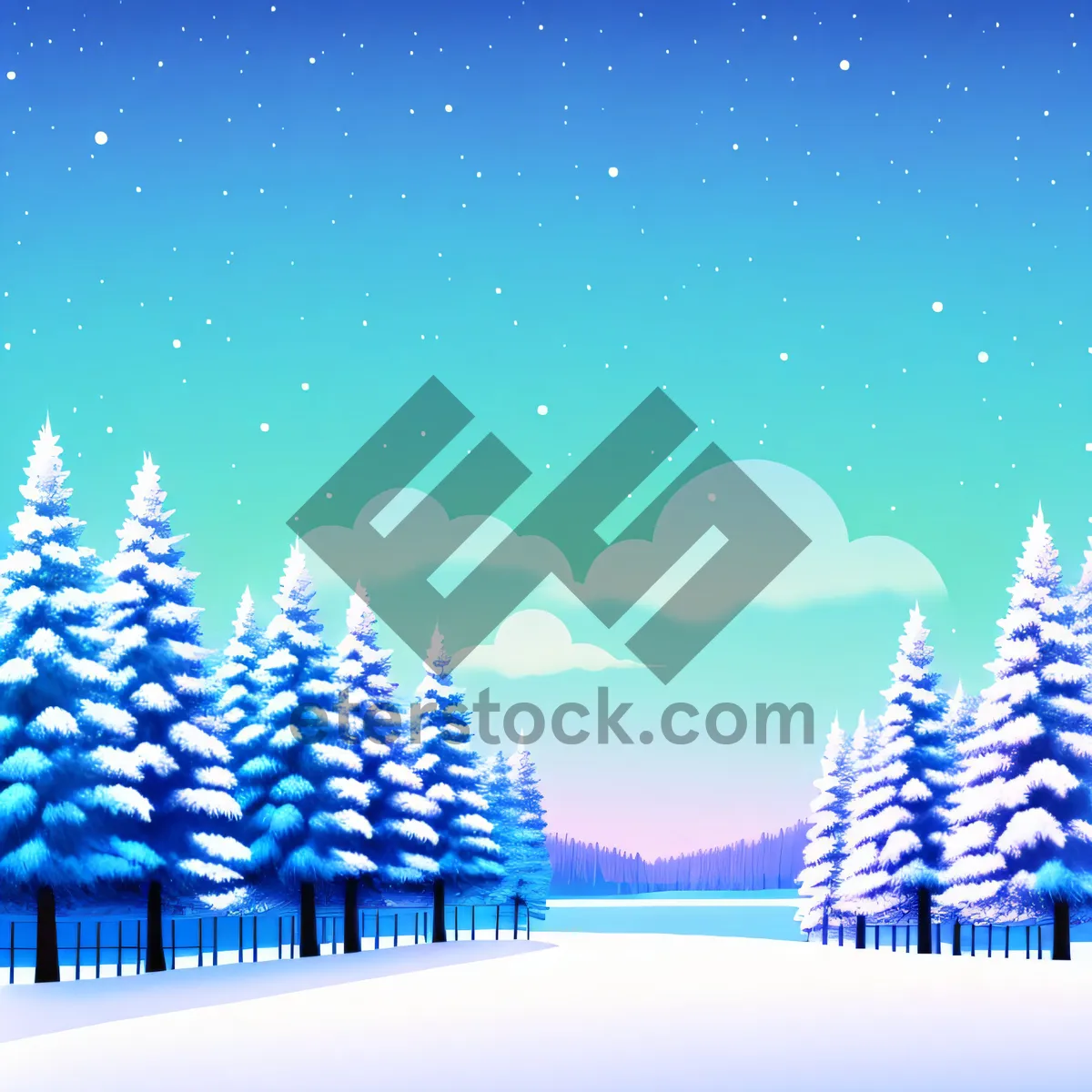 Picture of Festive Winter Wonderland: Ornamented Snowflake Greeting Card
