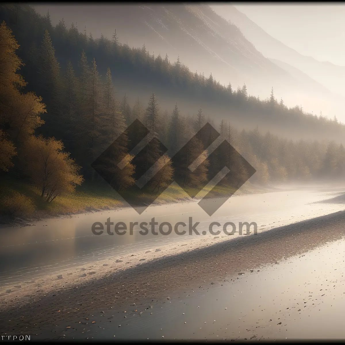 Picture of Snowy Road Through Picturesque Winter Landscape