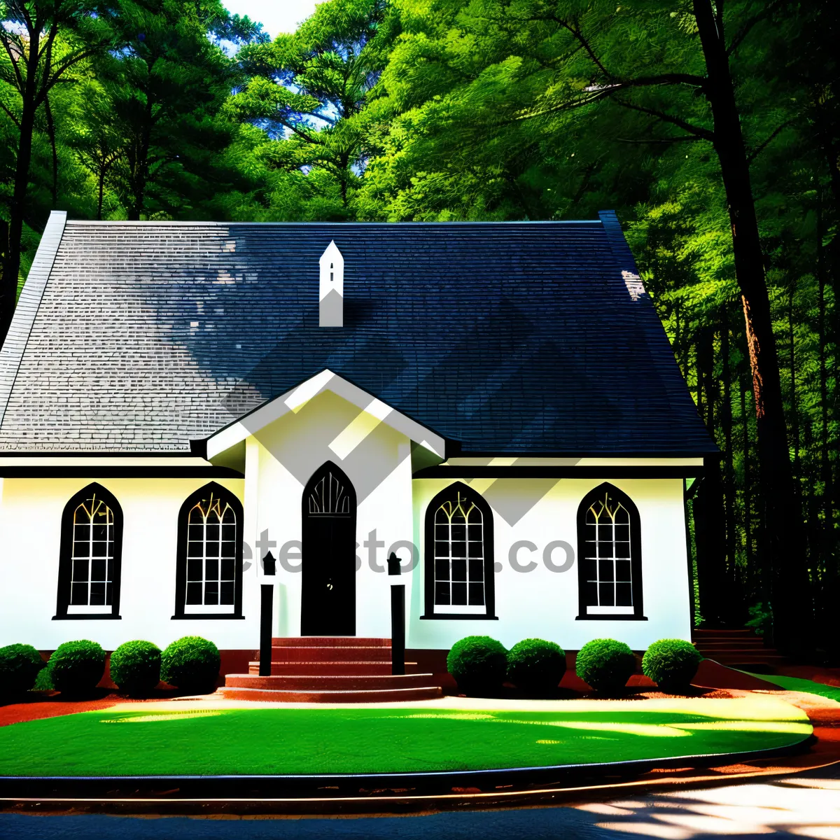 Picture of Modern Brick Home with Lush Landscaping