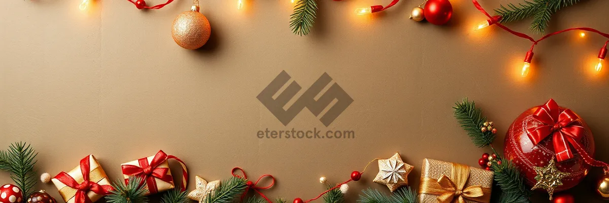 Picture of Golden Winter Tree Frame with Ornaments