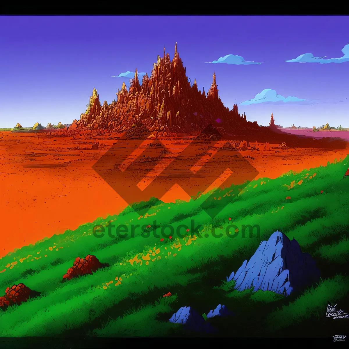 Picture of Serene Summer Landscape with Rolling Hills