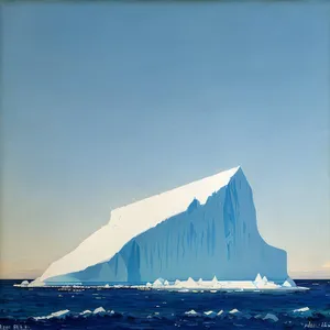 Serene Summer Sailing amidst Iceberg-dotted Seascape