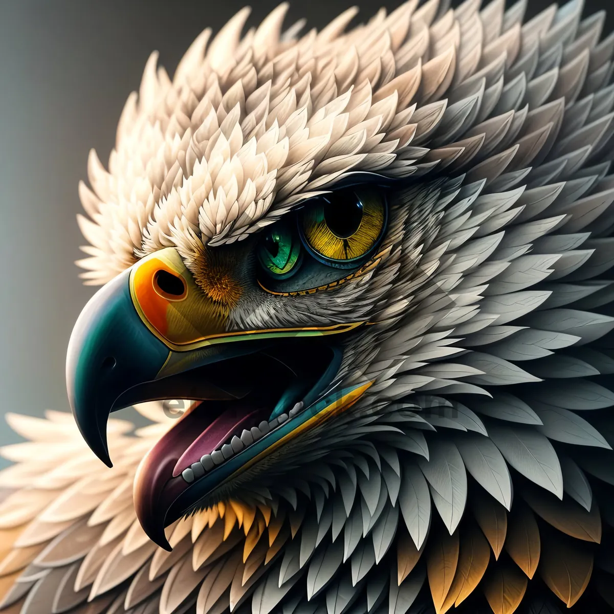 Picture of Bald Eagle Portrait with Piercing Yellow Eyes