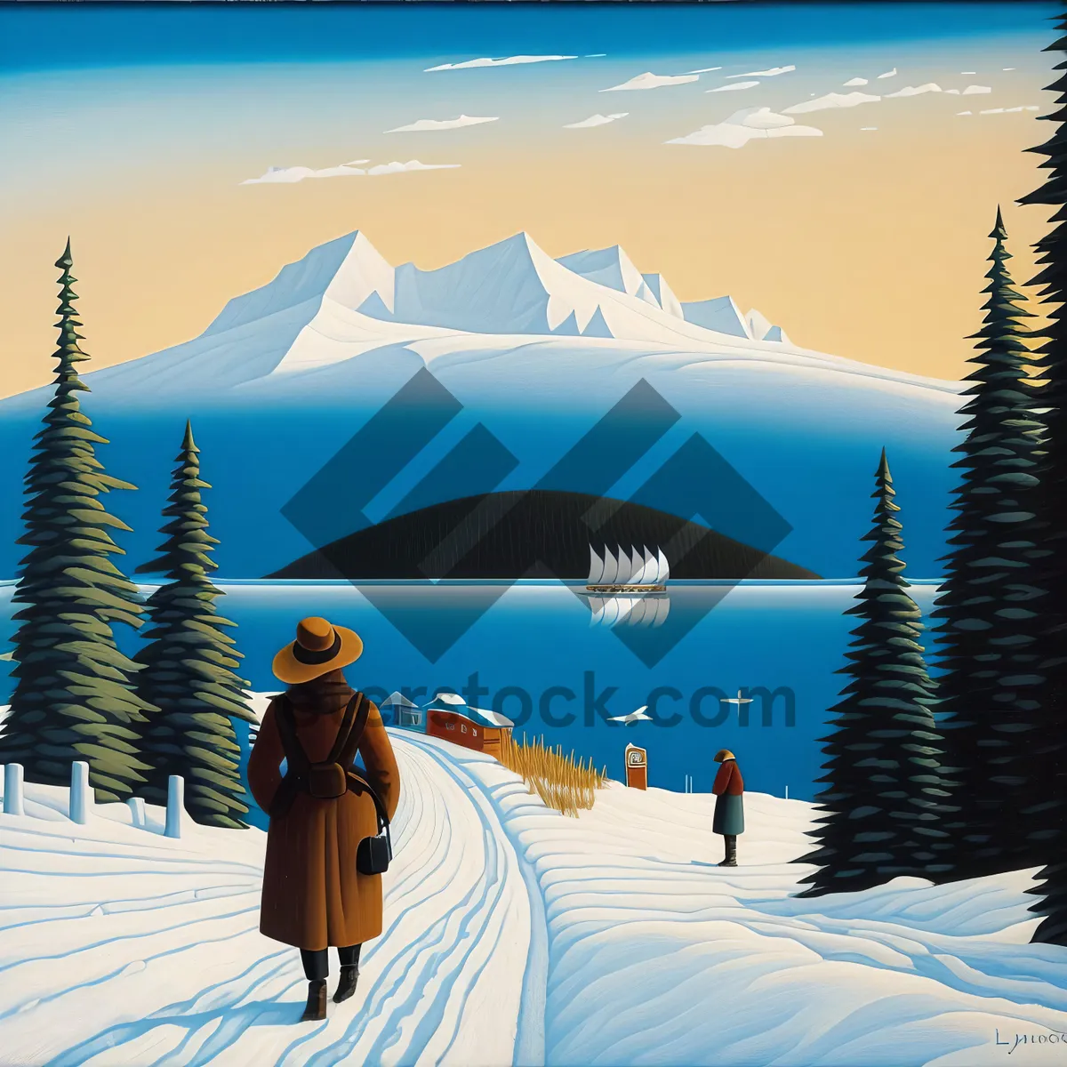 Picture of Winter Wonderland: Majestic Mountains and Glistening Ski Slopes