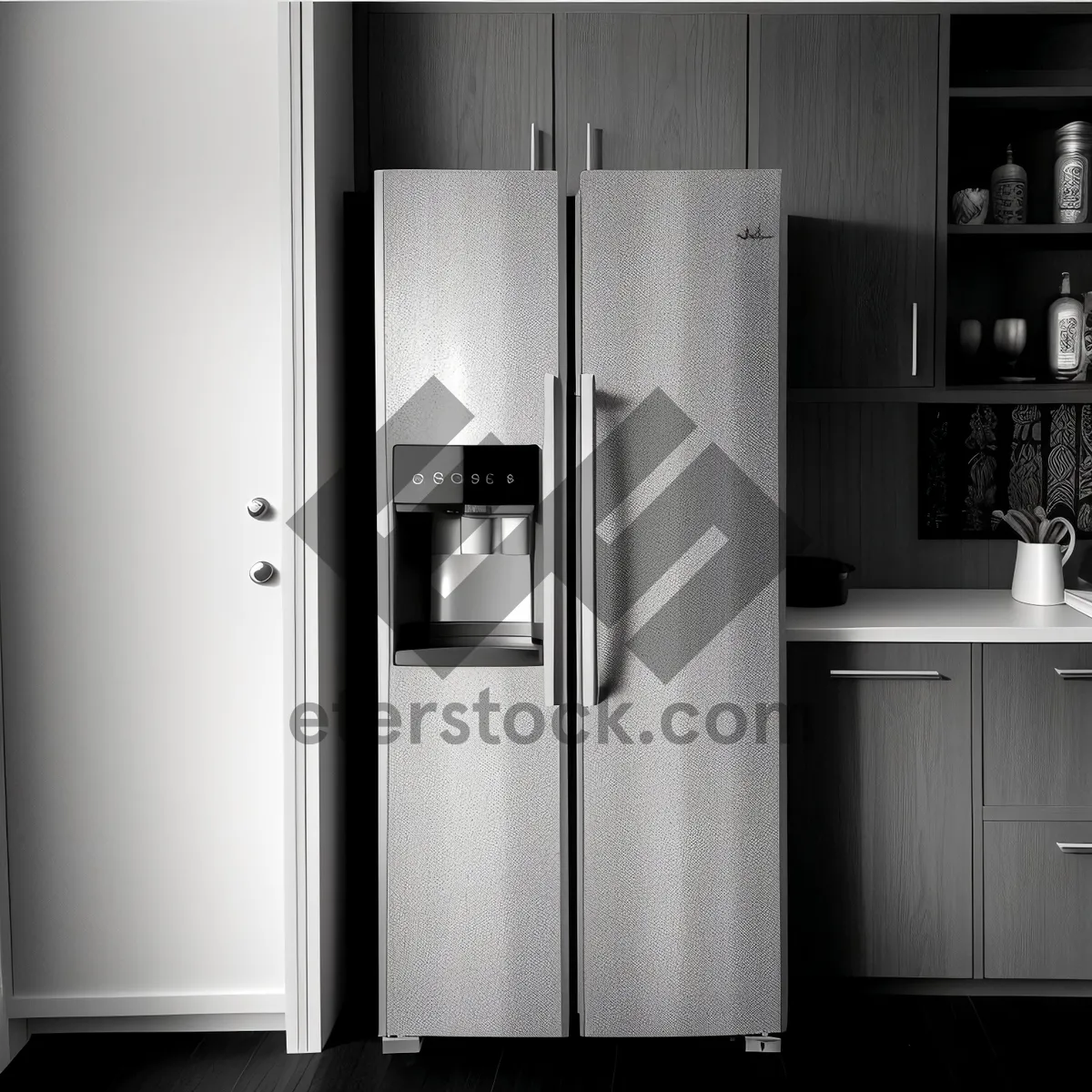 Picture of Modern White Refrigerator in Stylish Home Interior