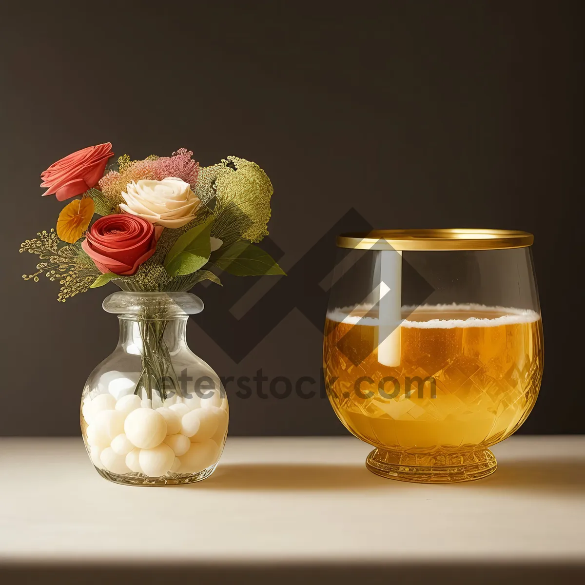 Picture of Golden Honey Tea in Glass Cup