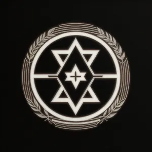 Black Shiny Metal Round Amulet Icon