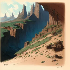 Majestic Rocky Valley in National Park