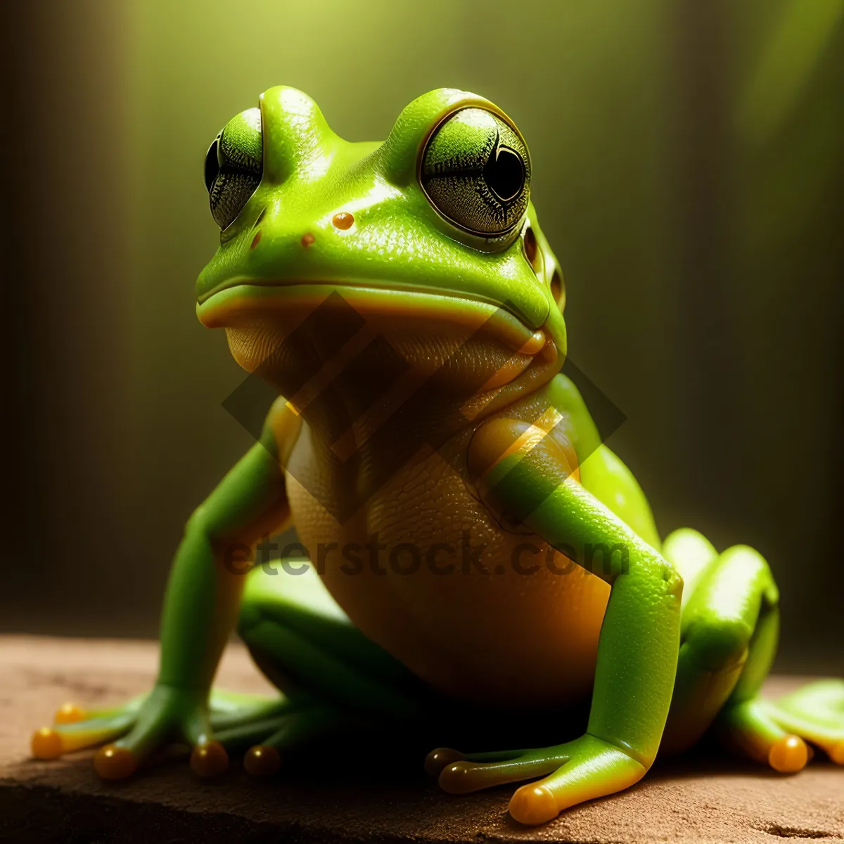 Picture of Eye-catching Orange Eyed Tree Frog in Wild