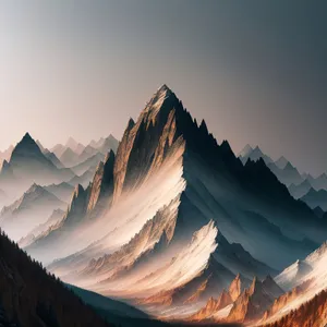 Majestic Alpine Winter Landscape with Glacier-Covered Peaks