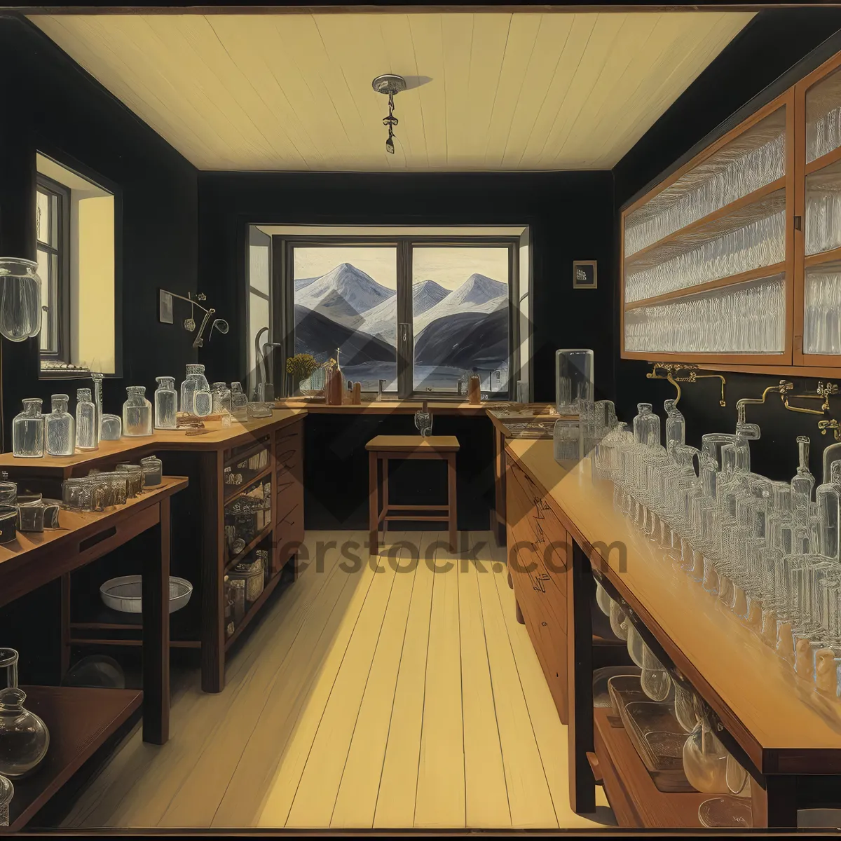 Picture of Modern Kitchen with Stylish Wooden Furniture