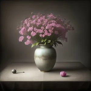 Pink Lilac Flower Bouquet in Vase: Floral Decoration Design