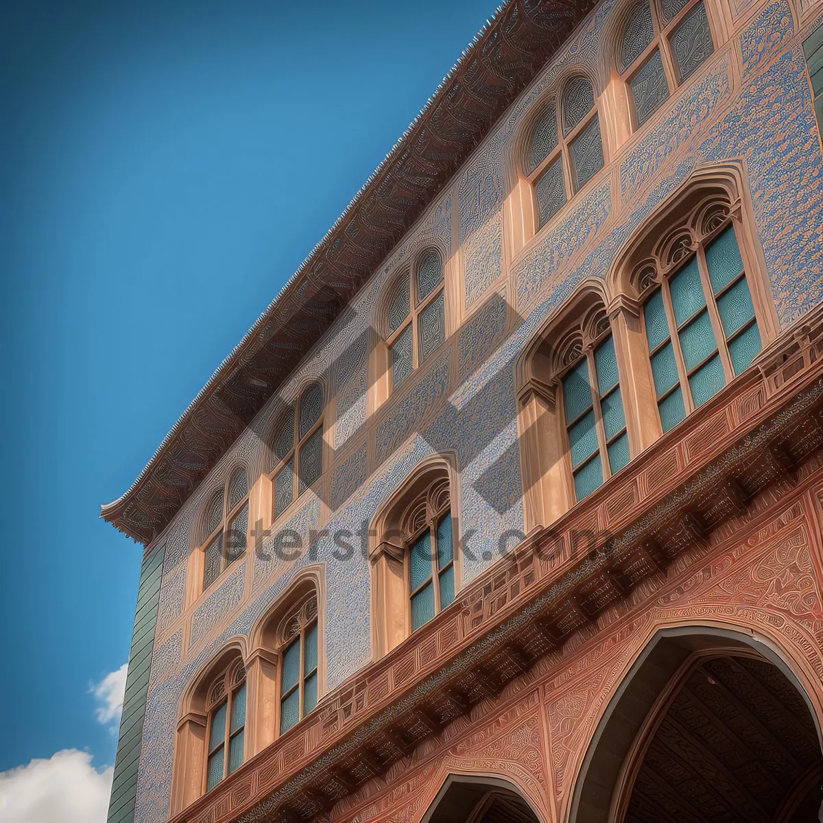 Picture of Old City Church Tower Under Blue Sky