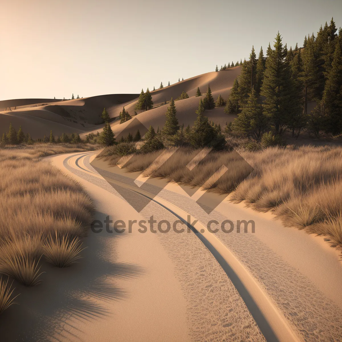 Picture of Desert Highway: Majestic Mountain Drive through Scenic Landscapes