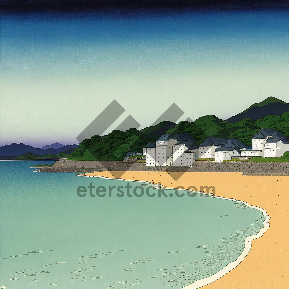 Picture of Tropical Beach Paradise with Sun, Sea, and Sky