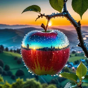 Fresh and Delicious Eating Apple in a Grove