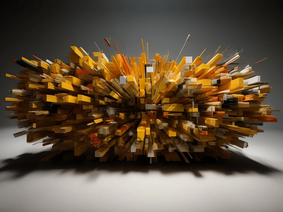 Picture of Colorful artist drawing a bright sea urchin with pencils