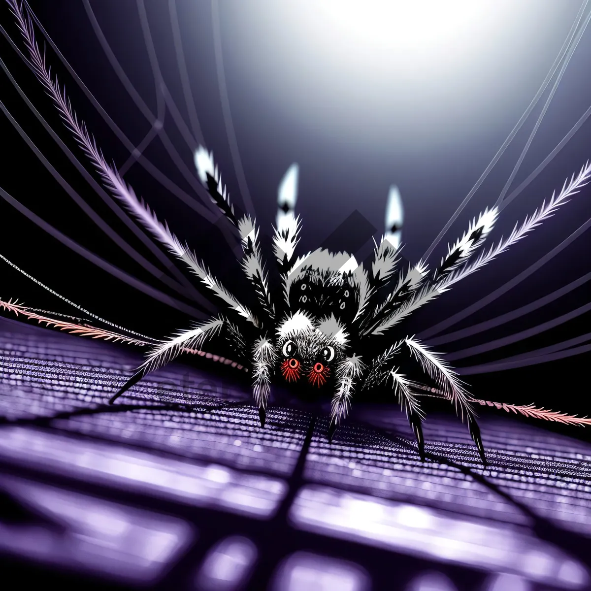 Picture of Glowing Arachnid Web: Modern 3D Spider Art