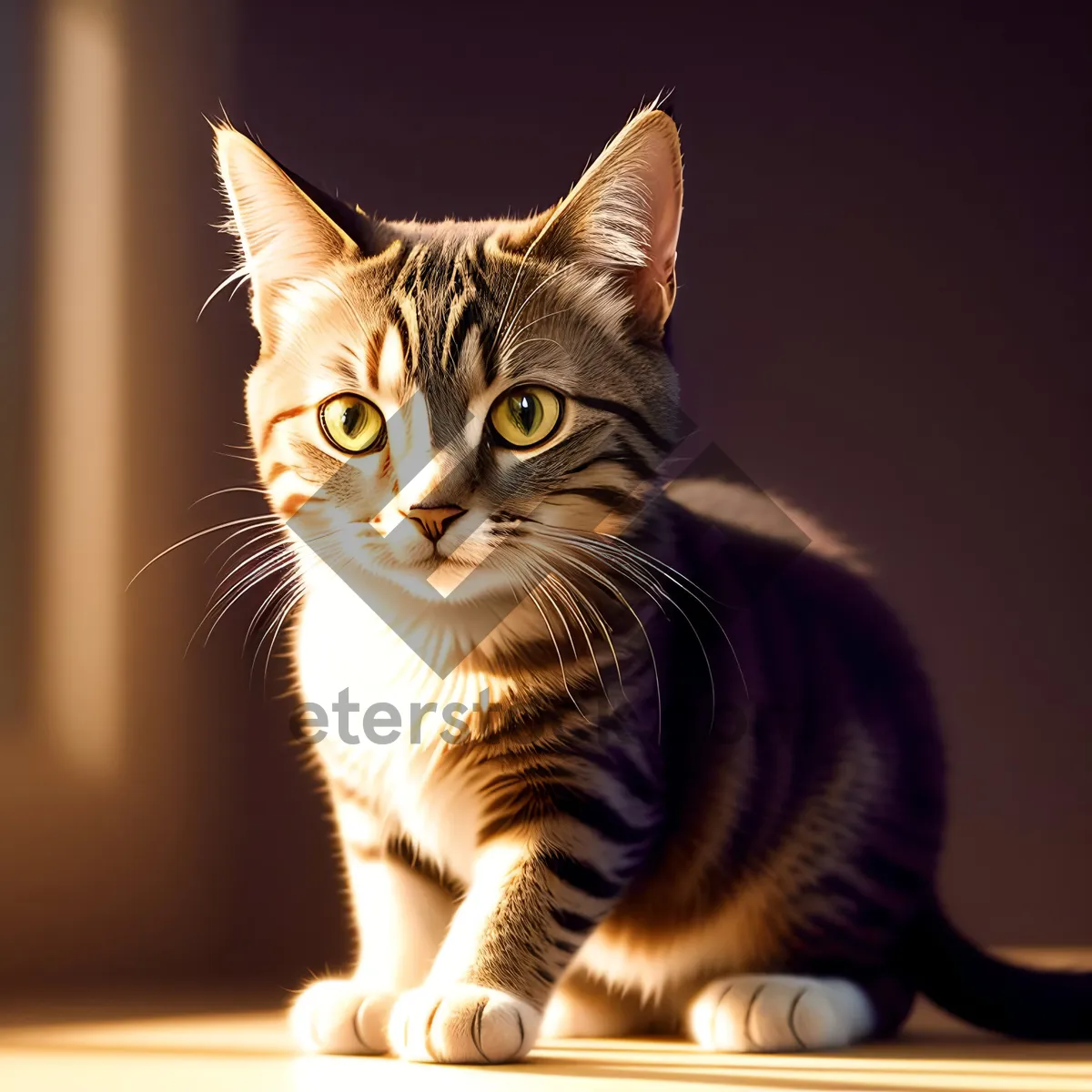 Picture of Cute Tabby Kitty with Playful Expression