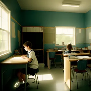 Modern Restaurant Interior with Stylish Wooden Furniture