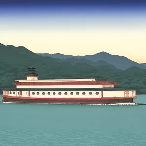 Ocean Cruiser Ship Traveling on the Sea