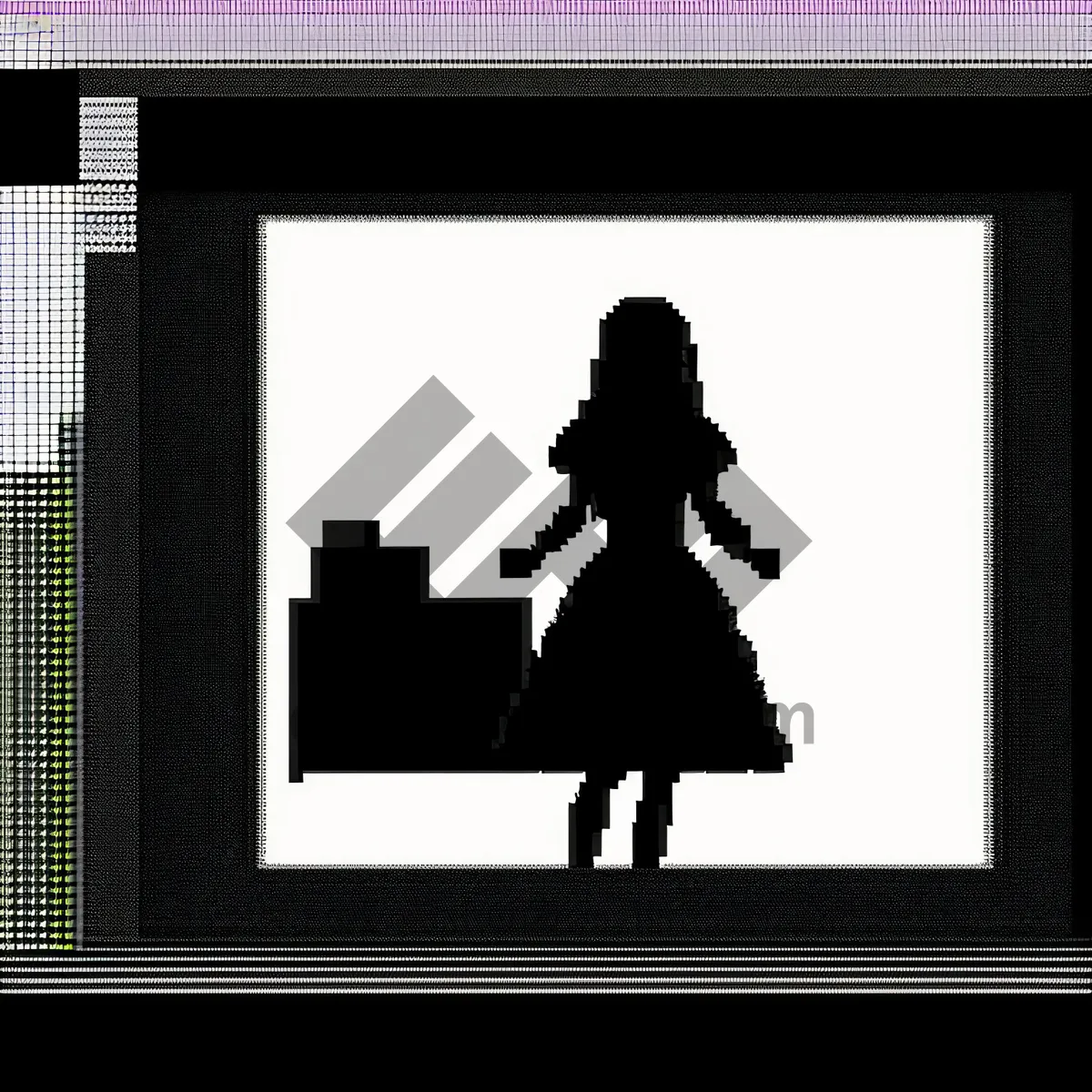 Picture of Modern Minimalistic Frame Design with Silhouette on Monitor