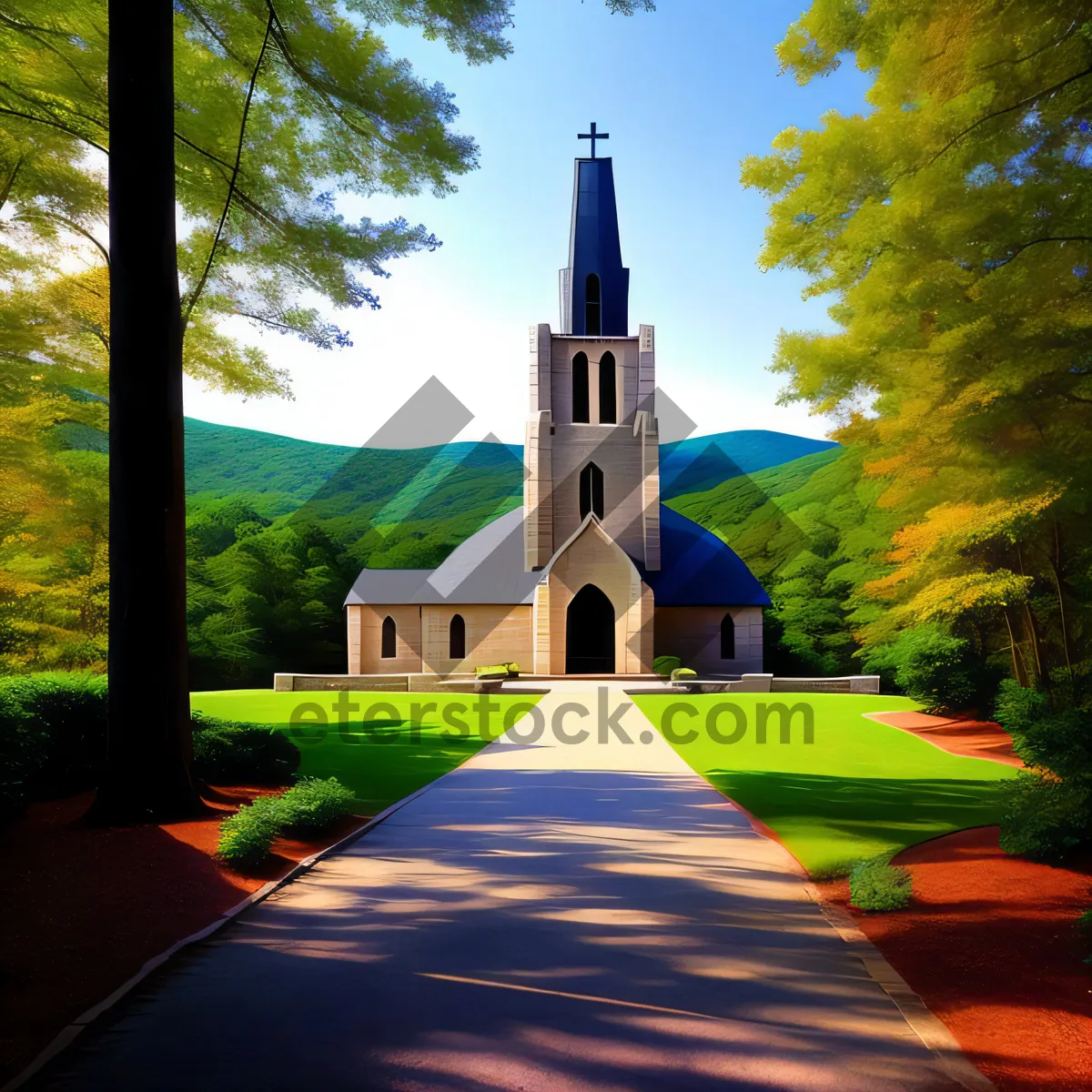 Picture of Old Church Tower - Historic Religious Landmark