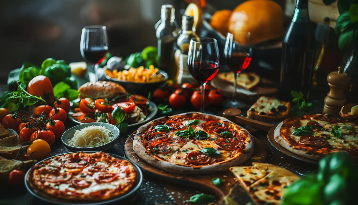 Picture of Delicious Gourmet Cheese Pizza on Wooden Board