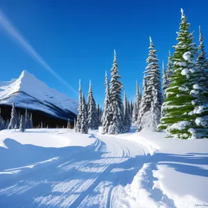 Winter Wonderland: Majestic snowy mountain landscape
