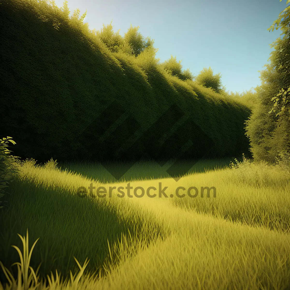 Picture of Serene Autumn Landscape with Vibrant Rapeseed Fields