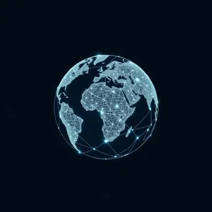 Black Moon Planet Night Sky Globe Sphere Earth Map World