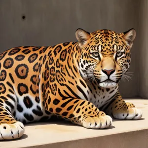 Majestic Striped Jaguar Gazing Intently