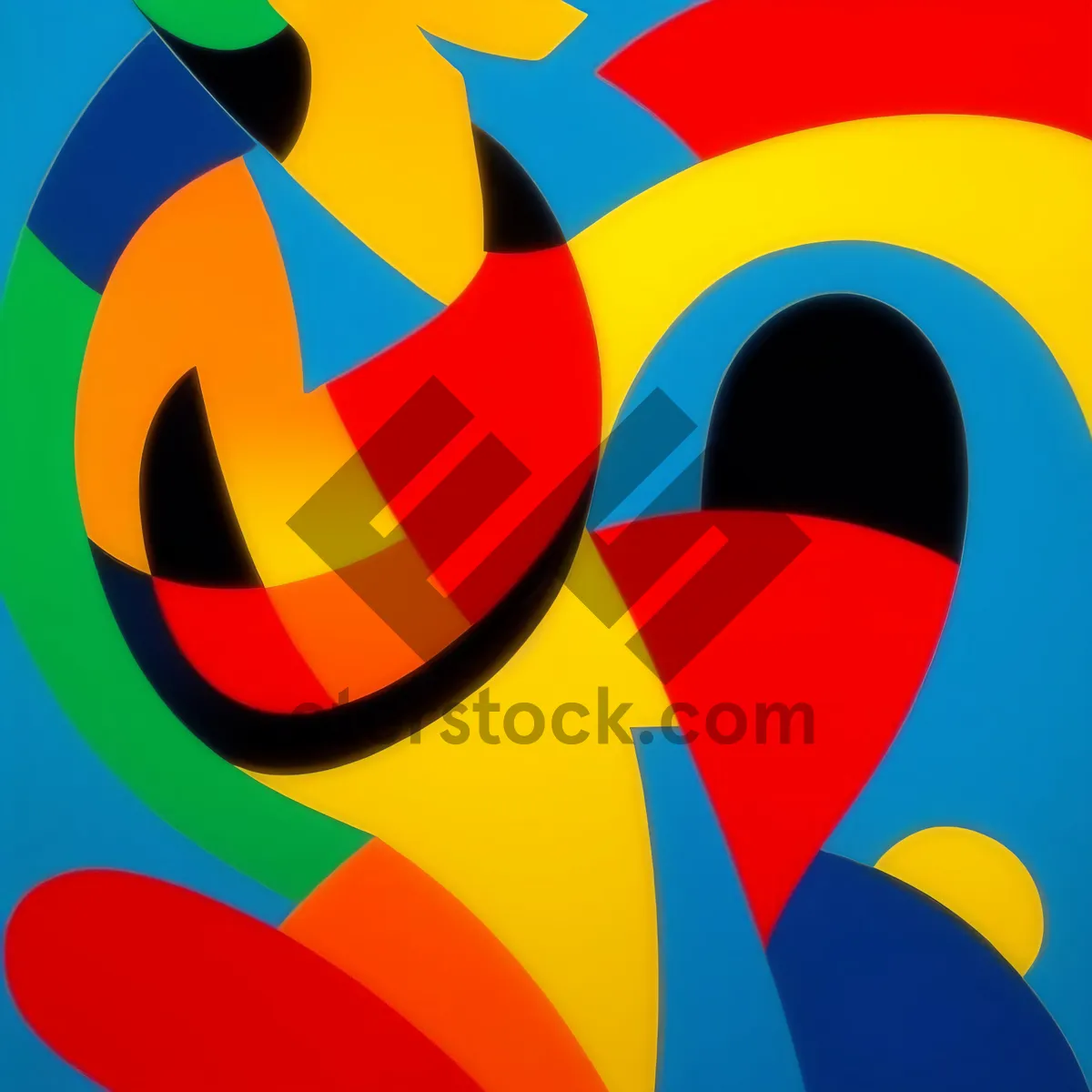 Picture of Blowing Flag Design: Symbolic Graphic Art Icon