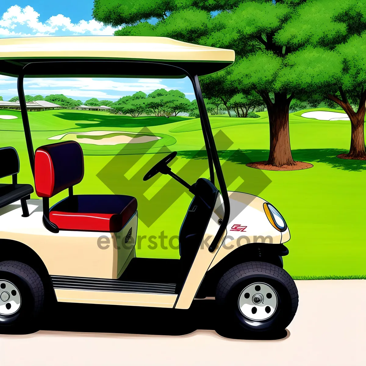 Picture of Golf Cart on the Course