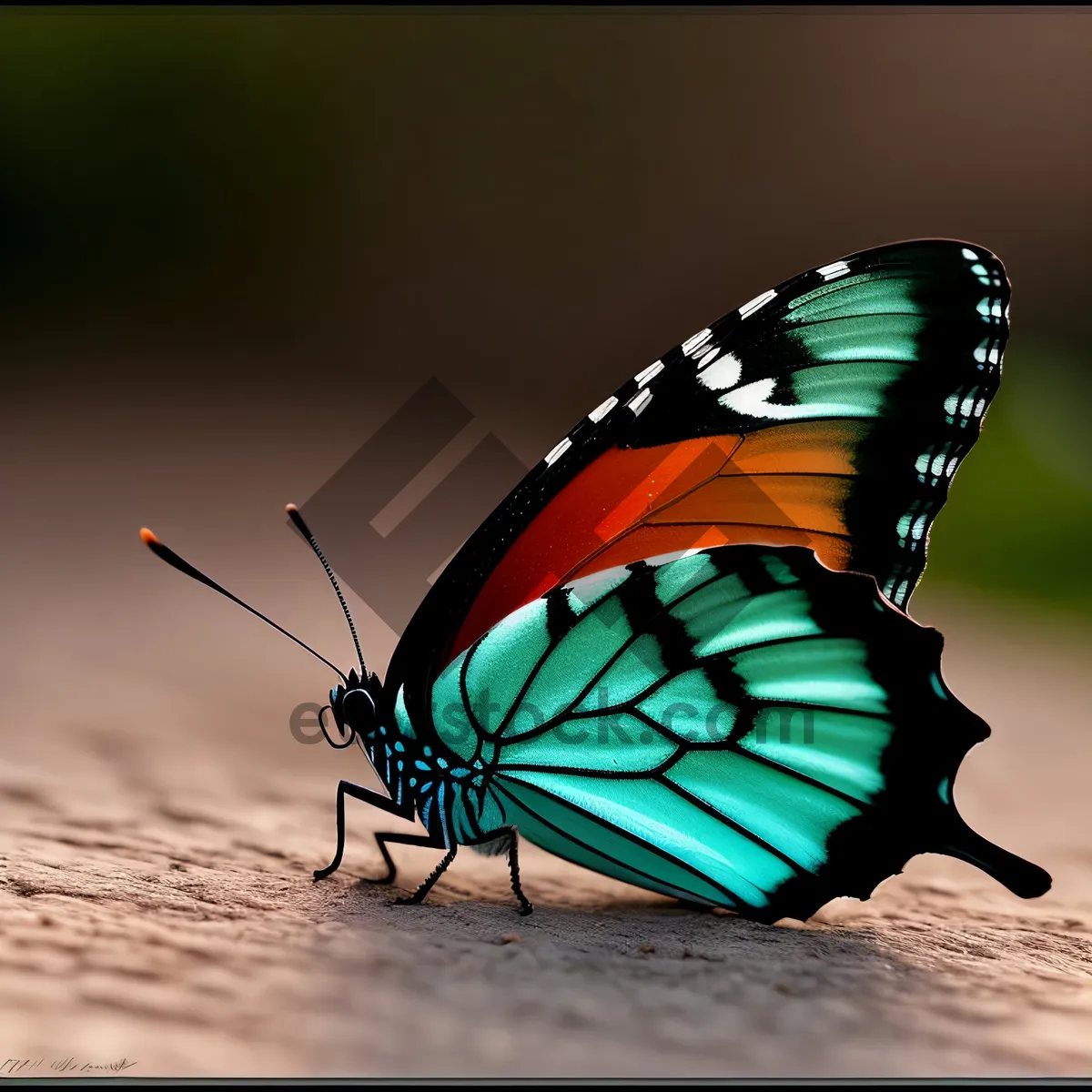 Picture of Colorful Monarch Butterfly on Flower Petal