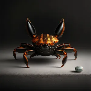 Rock Crab Close-up: Majestic Invertebrate in Black