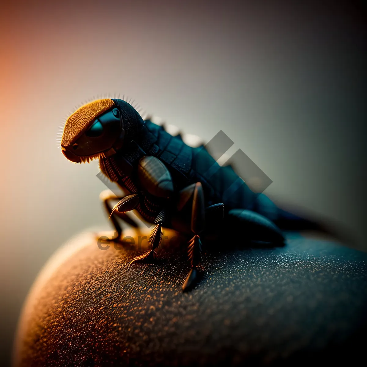 Picture of Black Arachnid Insect - Close-Up View