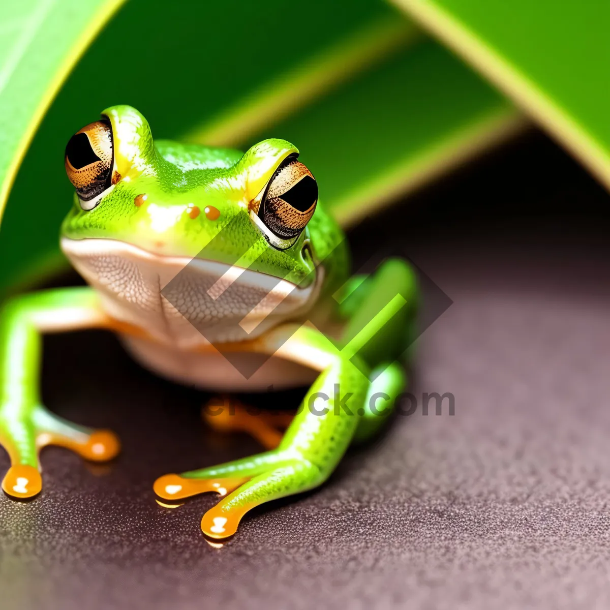 Picture of Bulging-Eyed Tree Frog Peeking Out