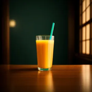 Refreshing Orange Juice in a Cold Glass