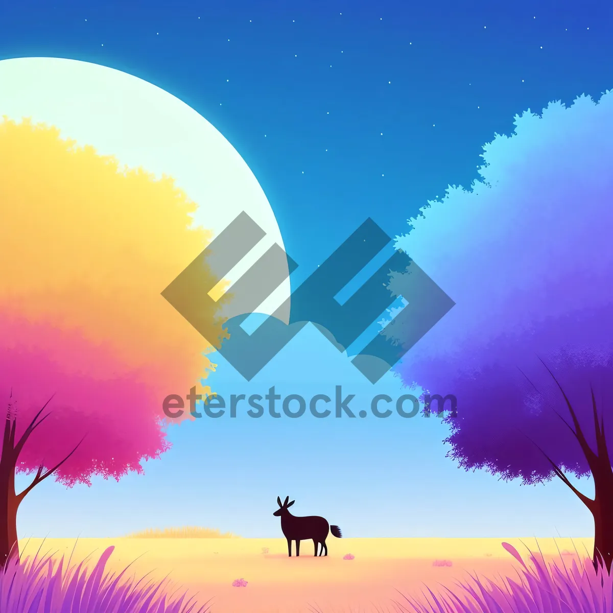 Picture of Vibrant Summer Sky with Clear Sunny Weather