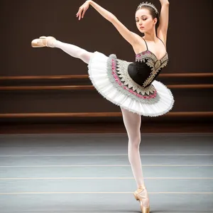 Graceful Ballerina Poses in Stunning Elegant Dress